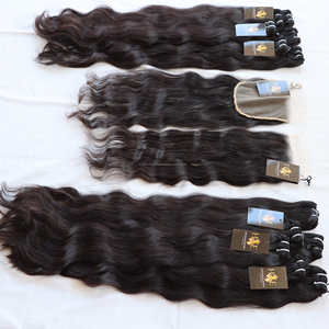 Hd Transparent Dentelle Fermeture Frontale Naturel Noir Bouclés Paquets de Cheveux Humains avec Fermeture Indienne Temple Raw Vendeurs de Cheveux Humains - Product Image 1