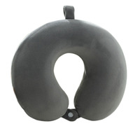 Oreiller en coton à mémoire de forme pour voyage à la maison de couleur unie avec rembourrage en mousse en forme de U pour utilisation en avion, hôtel et camping