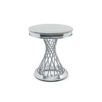 Table basse moderne en marbre blanc avec base en acier inoxydable doré Table d'appoint ronde pour salle à manger salon chambre vente en gros
