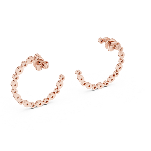 Boucles d'oreilles élégantes pour femmes en diamants de laboratoire, finition or rose, bijoux de mode, style scintillant, cadeau pour fête ou célébration - Product Image 2