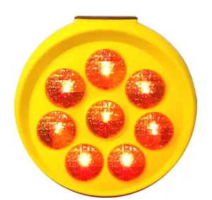 노란색 태양열 구동 LED 해바라기 경고 스트로브 라이트