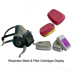 Masque respiratoire pour la retouche automobile + cartouches filtrantes A1, kit respiratoire pour fumées de soudage + <span class=keywords><strong>P3</strong></span> + cartouches filtrantes pour vapeurs organiques - Product Image 1