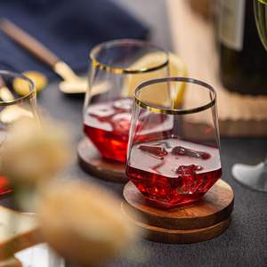 Verres et Gobelets Incassables en <span class=keywords><strong>Plastique</strong></span> PET <span class=keywords><strong>Réutilisable</strong></span> de 355 ml, Bord Doré, Sans Pied, pour Bar, Fête, Soda, <span class=keywords><strong>Champagne</strong></span> et Whisky - Product Image 2