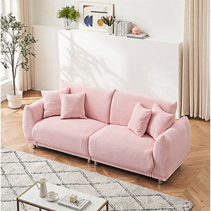 Loveseat غطاء متعدد الألوان مناسب للعائلات تصميم فني من القماش بمقعدين مع أغطية وسادة - Product Image 1