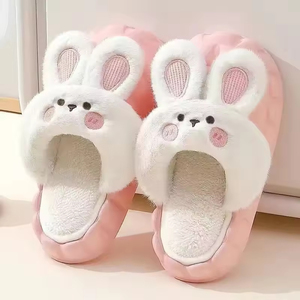 Fashion Women Anti Slippery <b>Slippers</b> for Winter Cotton Kawaii Rabbit <b>Slippers</b> New Thick Bottom <b>Slippers</b> - Product Image 5