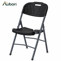 Chaise pliante, capacité de charge 150 kg, siège en HDPE de 35 mm, structure en tube d'acier, pour patio, jardin, camping et événements festifs