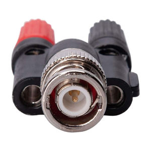 BNC תקע זכר 2x4mm בננה כפולה נקבה שקע מתאם מחייב הודעה מצמד/RF לשדל קואקסיאלי ספליטר כפול מחבר שקע - Product Image 3