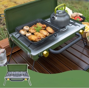 Kompor Dapur Portabel 2 Tungku Gas Outdoor Mini Kompor Camping 2 Tungku Stainless Steel Kompor Camping Portabel Outdoor - Product Image 2