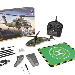 Hélicoptère RC militaire vert Wltoys K170 RTF UH-60L 2.4G 4CH 6 axes avec gyroscope et moteur brushless XK K170 Cadeaux de Noël - Product Image 3