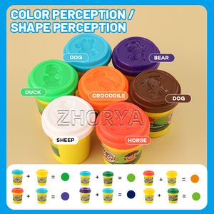 Ensemble de pâte à modeler à séchage à l'air libre Zhorya, 12 couleurs, non toxique, pâte colorée douce, jouet éducatif créatif DIY pour enfants avec boîte de rangement - Product Image 4