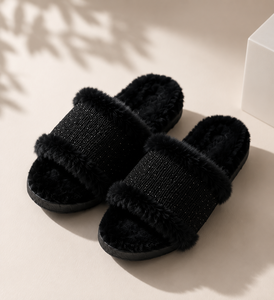 Pantoufles en peluche de luxe pour femmes, pantoufles d'intérieur, douces, chaudes, antidérapantes - Product Image 1