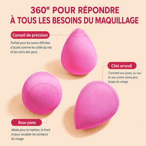 Éponges de maquillage essentielles : Éponges de beauté réutilisables à pointe de précision, côté arrondi et fond plat pour une application parfaite, faciles à nettoyer - Product Image 3