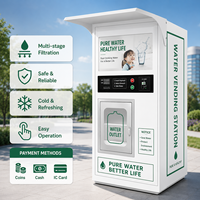 Máquina expendedora de agua embotellada de 5 galones con aceptador de monedas dual de 400G para terminal de autobuses, tipo quiosco de seguridad