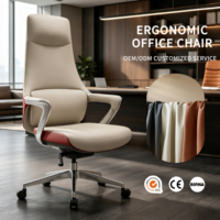 Chaise de bureau en cuir de haute qualité, chaise de direction ergonomique avec soutien lombaire et rotation à 360° °   Rotatif