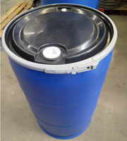 Fût carré en plastique extra épais de 200 L à double anneau, couvercle ouvrable, 9,5 kg, pour lubrifiant, liquides usagés, diesel, produits chimiques, incassable