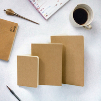 Carnet en papier kraft à couverture rigide avec logo personnalisé ODM, reliure cousue, pages intérieures imprimées sur mesure, bloc-notes de bureau écologique
