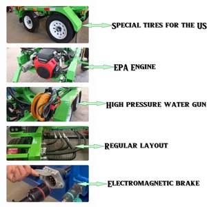 EPA mesin bensin 3-5CBM <span class=keywords><strong>Mobile</strong></span> semen pencampuran Drum beton <span class=keywords><strong>Mixer</strong></span> Trailer truk garansi satu tahun - Product Image 5