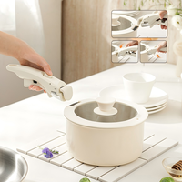 Ensemble de casseroles multifonctionnelles en acier inoxydable 304, écologiques, personnalisables, avec poignée amovible, pour la cuisine domestique, vente en gros