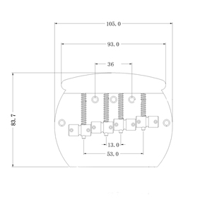 Bass Bridge Heavy <strong>4</strong> <strong>String</strong> Curved Bass Guitar Bridge for Electric Bass/guitar Chrome - Product Image 4