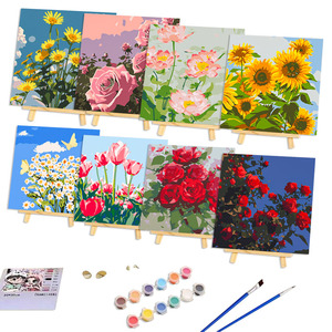 Dipinto di pigmento digitale fai da te dipinto di cartone animato incorniciato fatto a mano su tela per bambini e adulti divertente Idea regalo - Product Image 1