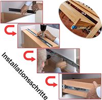 Glissière de tiroir à trois sections SNEIDA, largeur 53 mm, roulement à billes, extension complète, robuste, 125 kg, silencieuse, fermeture amortie, pour hôpital et atelier