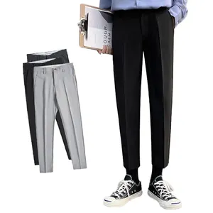 jeans uomo slim fit pantaloni 27 Suppliers-Abbigliamento uomo moda estiva sensazione di goccia 100% poliestere pantaloni piccoli stile coreano jogger Trend Versatile Slim Fit Casual