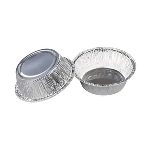 300ml Round Disposable Dessert Container Mini Aluminum Foil Food Baking Cups Cake Tray