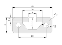 Profilé en aluminium industriel OB1640, rail de guidage 16x40mm, pour équipement d'automatisation de ligne de montage, série 6000, découpe