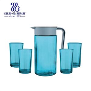 การฉีดพ่นเหยือกแก้<span class=keywords><strong>ว</strong></span>สีและชุดถ้<span class=keywords><strong>ว</strong></span>ยดื่ม5ชิ้นรูปลอกที่ขายดีกำหนดราคาถูกแก้วเหยือกน้ำและชุดแก้<span class=keywords><strong>ว</strong></span>น้ำ - Product Image 1