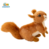 Jouets en peluche écureuil de simulation, écureuil noir en peluche, animal sauvage avec grande queue moelleuse, poupée douce prête à être expédiée, pour machine à griffes de zoo