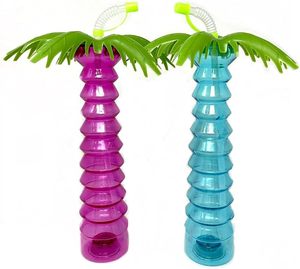 16oz LED Custom Coconut Tree PET <b>Cup</b> with Straw for Christmas & New Year Parties-Durable Reusable Glowing <b>Cup</b> Bottom - Product Image 2