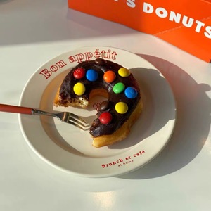 Lelyi – assiette à dessert en céramique, simple, avec lettres, pour blogueurs ins coréens avec le même bon goût - Product Image 3