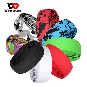 WEST BIKING High Quality Colorful Bicycle Handlebar Tape With Bar End Plugs Professional Anti-slip Bicycle Handle Bar Grip Tape