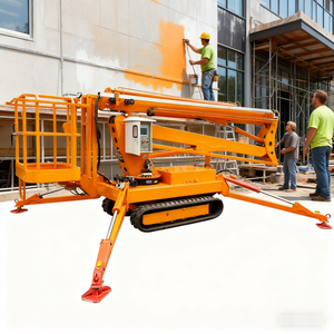 10M-20M Rotary Basket Electric Aerial <b>Work</b> Lift <b>Platform</b> Adjustable Crawler Tracked Spider Boom Lift - Product Image 3