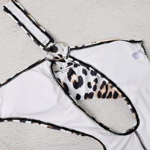 Nouveau Maillot de Bain Femme Tendance Écologique Séchage Rapide, Asymétrique à Une Épaule, Décolleté Plongeant, Bretelles en V, Soutien-Gorge Push-Up Ajustable, Imprimé Léopard - Product Image 5