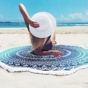 Nhanh Khô Siêu Mềm Siêu Thấm Nước Vòng Tròn Lớn Fringe Microfiber Beach Khăn - Product Image 3