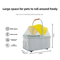 Poussette de luxe pliable 3-en-1 pour animaux de compagnie, avec fonction de montée d'escalier, pour petits chiens et chats jumeaux/doubles