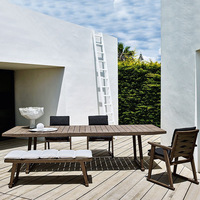 Ensemble table et chaises d'extérieur en teck massif nordique pour hôtel, cour et balcon - Meubles fabriqués en Chine