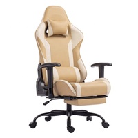 Chaise de bureau gaming Scorpion noire, robuste, pivotante, avec siège épais, inclinable à 180°, pour jeux vidéo, avec verrouillage