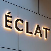 Enseigne lumineuse LED 3D personnalisée pour entreprise, logo lumineux, enseigne rétroéclairée en métal doré et acrylique, enseigne illuminée pour magasin, bureau, réception