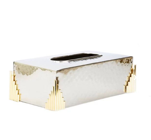 Hot Selling Engraved Design <b>Tissue</b> Storage Box OEM ODM <b>Gold</b> Polished <b>Tissue</b> Box Tabletop Office Home Dining Table Usage - Product Image 2