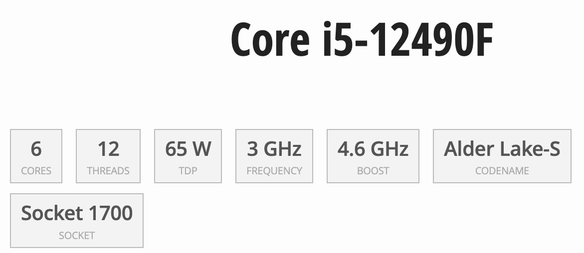 I5-12490F [Nuevo en caja con garantía de 3 años]