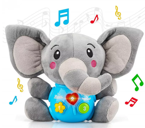 Jouet en peluche en forme d'éléphant pour bébé, Animal mignon, avec <span class=keywords><strong>musique</strong></span> et lumière LED, pour l'apprentissage des enfants, Offre Spéciale - Product Image 1