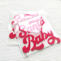 Nouveau design personnalisé Holly Jolly Fur Christmas Fluffy Puff Chenille Laser Cut Heat Transfer Iron on Patches for Clothing