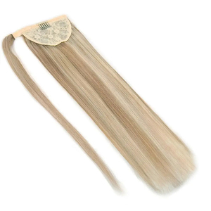 Cola de Caballo Recta con Cinta Adhesiva Mágica, Extensión de Cabello Humano, Cola de Caballo Enrollable, Extensión de Cabello para un Cambio Rápido y Fácil de Peinado - Product Image 1