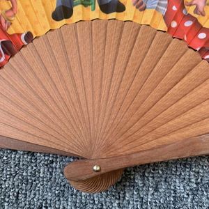 High Quality Spanish Bamboo Folding Hand Fabric Fan Eco-Friendly Folk Art Design for Business <b>Gifts</b> and Wholesale - Product Image 6