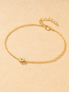 Gypsophila <b>Bracelet</b> 18K Gold Classic 925 <b>Sterling</b> <b>Silver</b> Star Unique Design <b>Bracelet</b> for <b>Women</b> - Product Image 3
