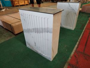 SH đá tùy chỉnh thiết kế sang trọng phổ biến đá tự nhiên vuông trắng rãnh cơ sở Đá Cẩm Thạch Bàn Ăn Hiện đại - Product Image 5