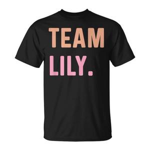 T-shirt con nome Team Lily Nera Unisex Taglia adulto SML XL XXL - Product Image 1