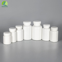 Flacon pharmaceutique en HDPE blanc de 80 ml, 100 ml, 120 ml, 150 ml avec bouchon de sécurité à pression et à rotation pour le stockage de médicaments solides, comprimés et capsules